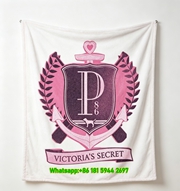 Victoria's Secret Pink P86 Crest Flannel Fleece Throw Blanket V169